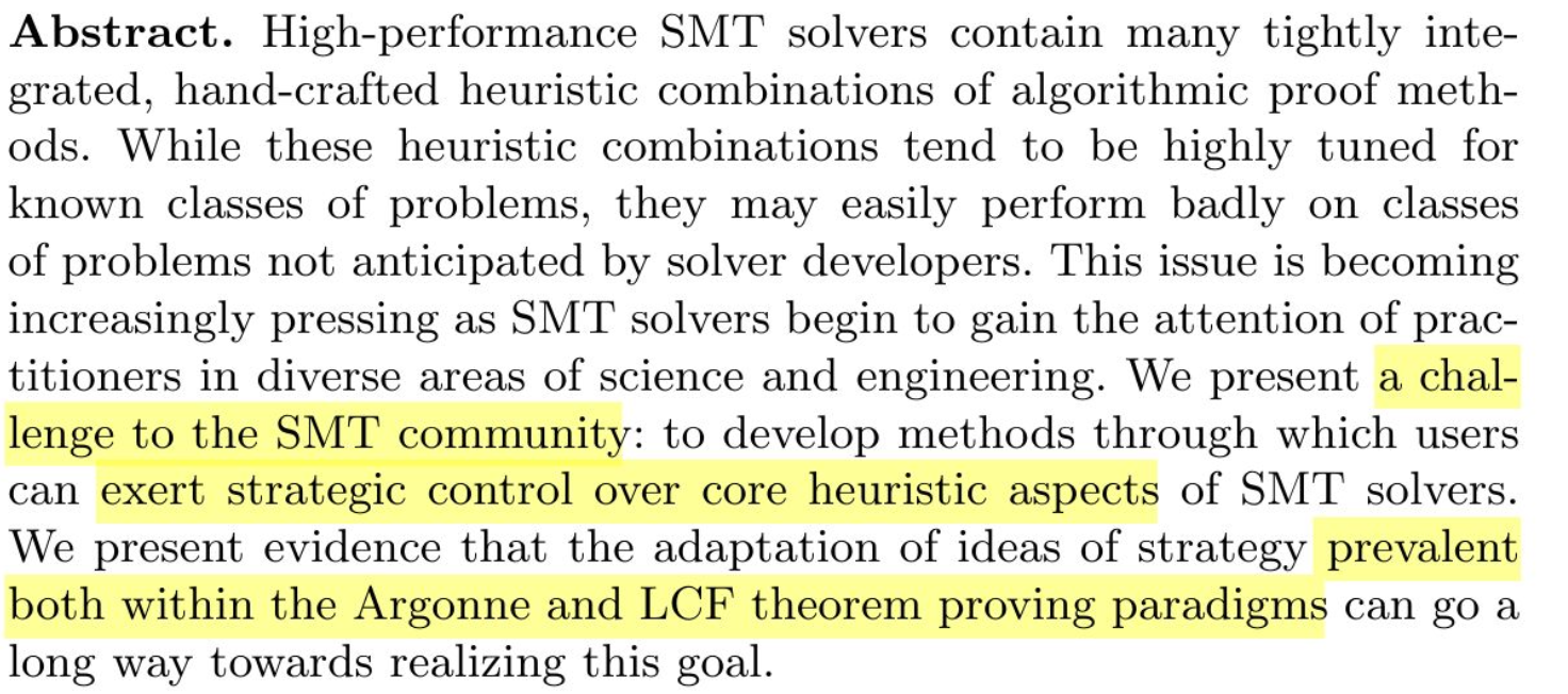 Excerpt from the abstract highlighting user control of strategies